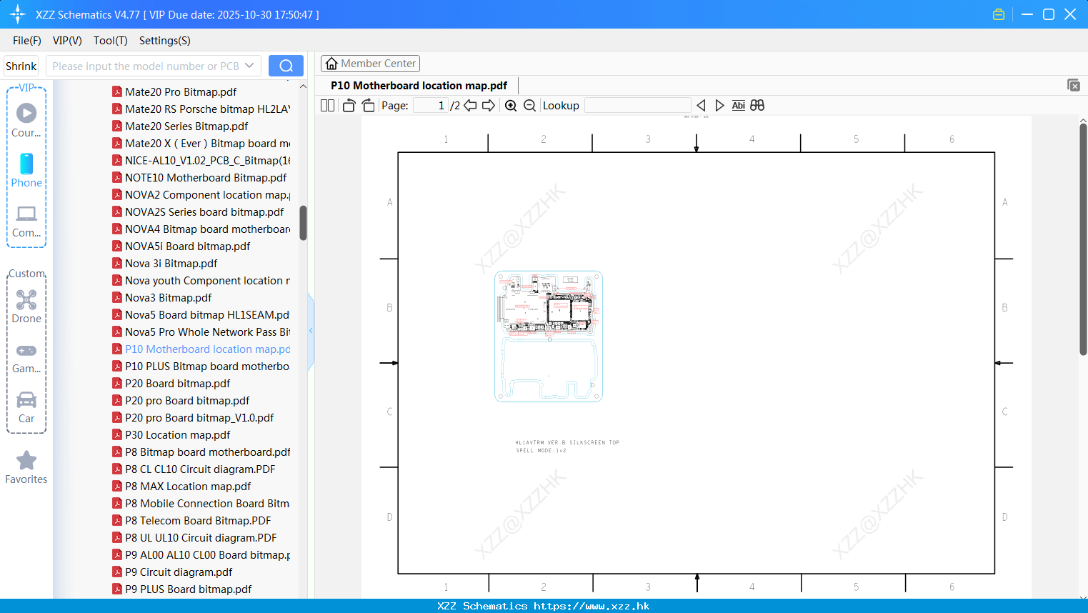 Huawei P10 Motherboard Location Map